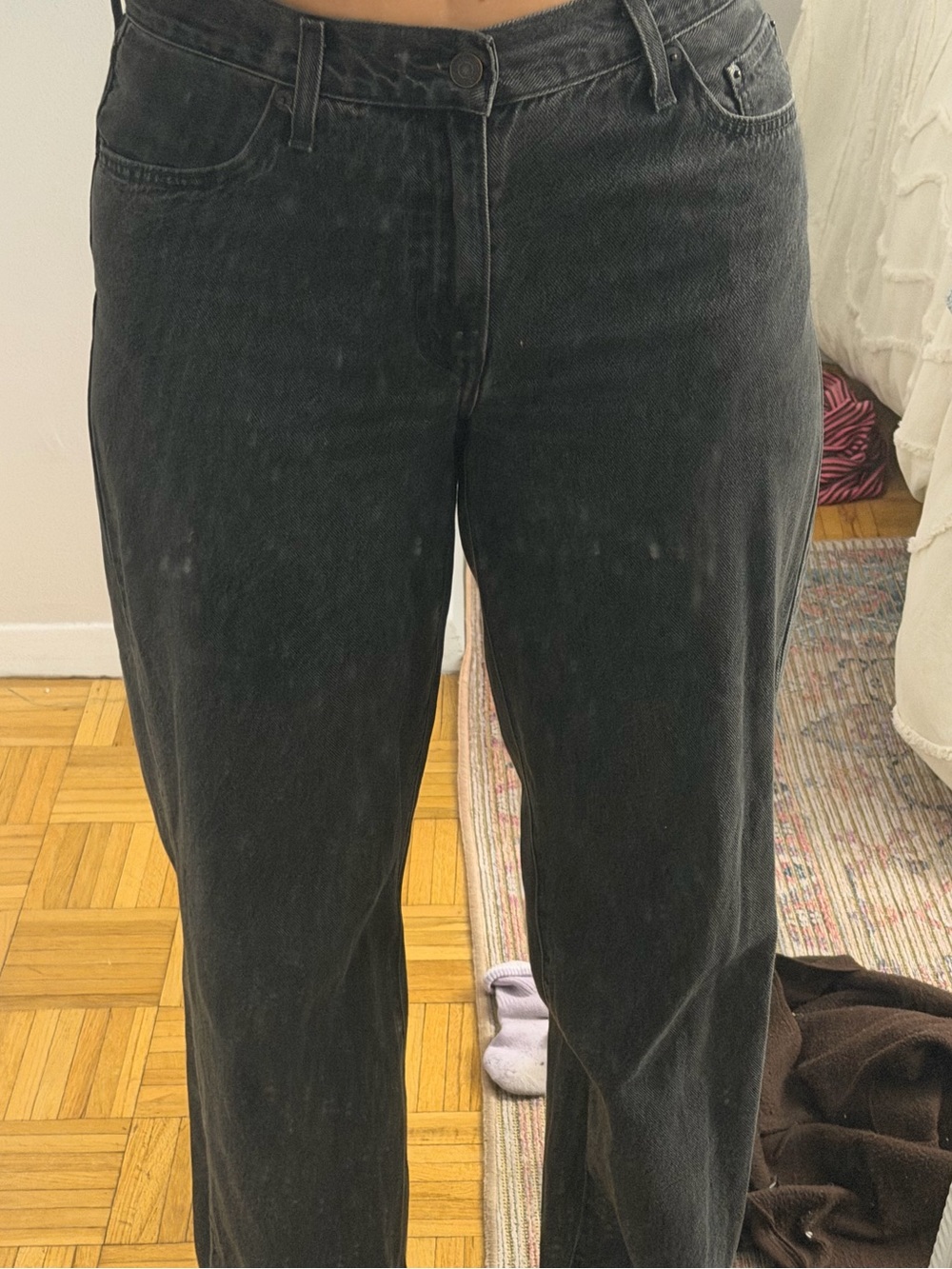 Levi's Black High-Rise Straight Leg Jeans